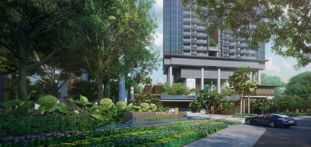Stirling Residences entrance, Queenstown, Singapore