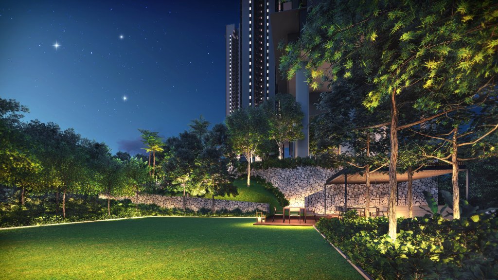 Stirling Residences lawn, Queenstown, Singapore