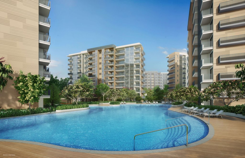 Sengkang Grand Residences by day swimming pool, Sengkang, Singapore