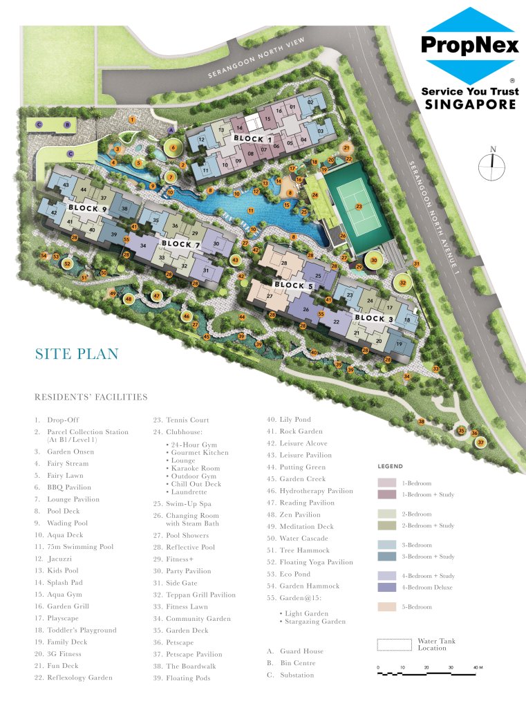 The Garden Residences site plan, Serangoon, Singapore