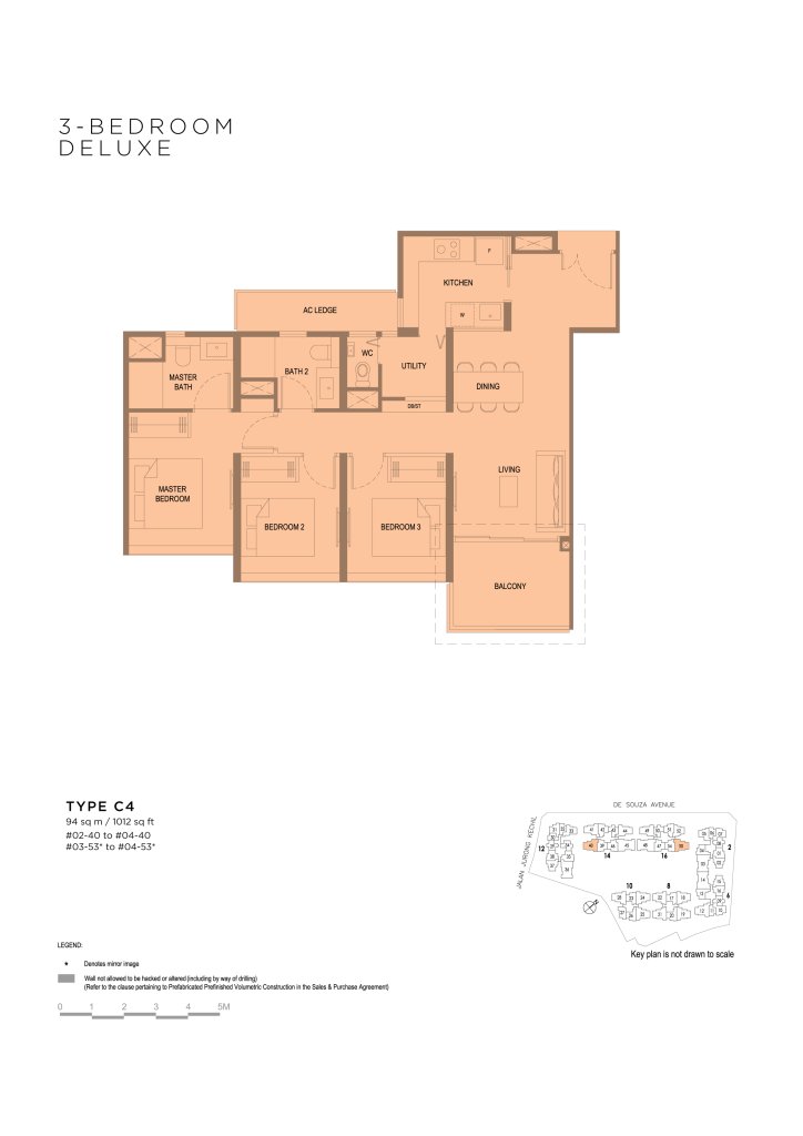 Verdale 1,012 sqft floor plan, Bukit Timah, Singapore