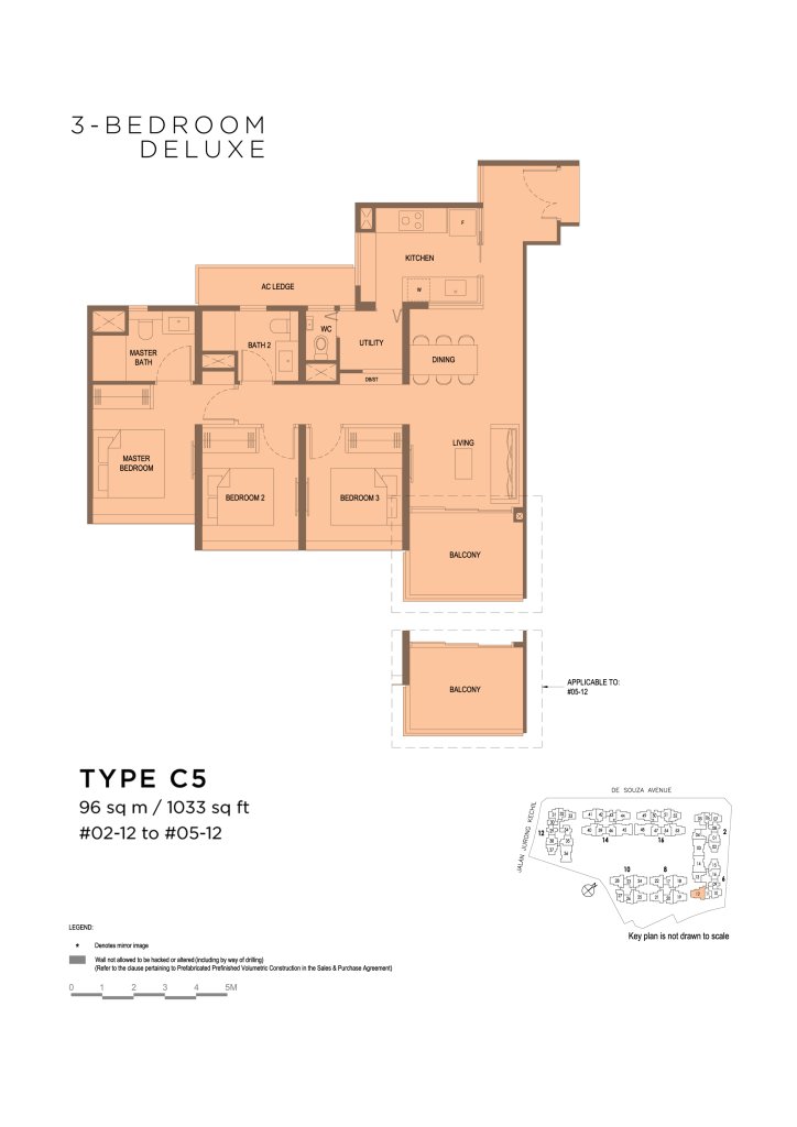 Verdale 1,033 sqft floor plan, Bukit Timah, Singapore