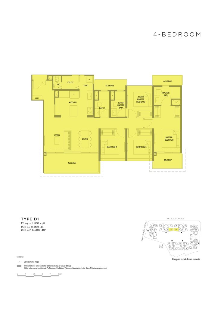Verdale 1,410 sqft floor plan, Bukit Timah, Singapore