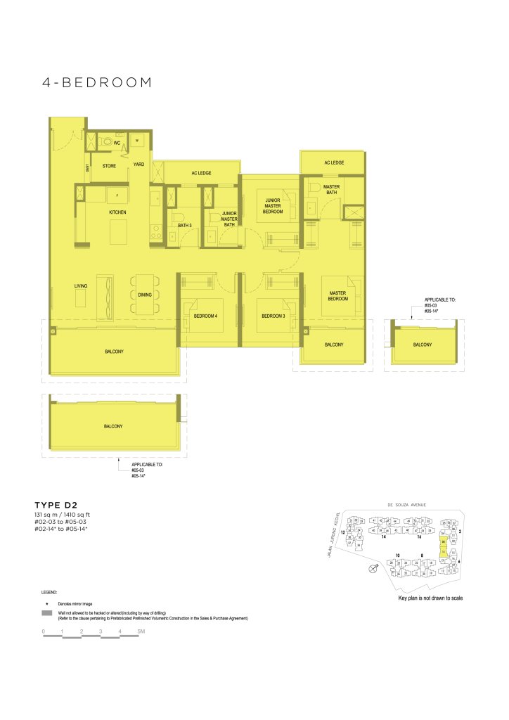 Verdale 1,410 sqft floor plan, Bukit Timah, Singapore