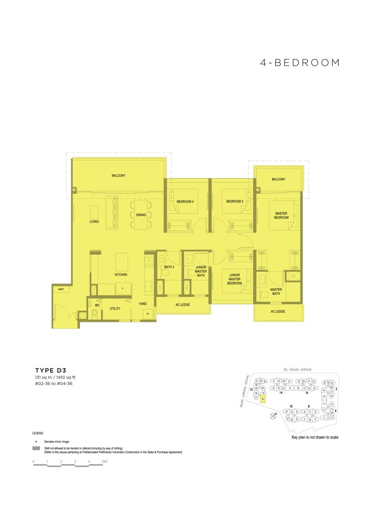 Verdale 1,410 sqft floor plan, Bukit Timah, Singapore