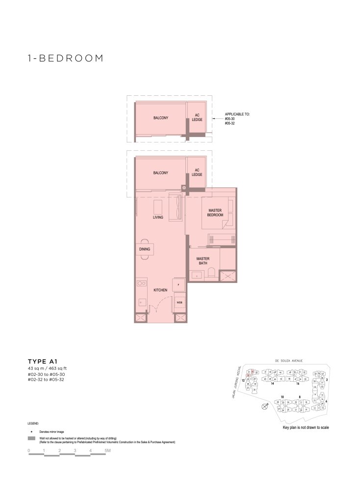 Verdale 463 sqft floor plan, Bukit Timah, Singapore