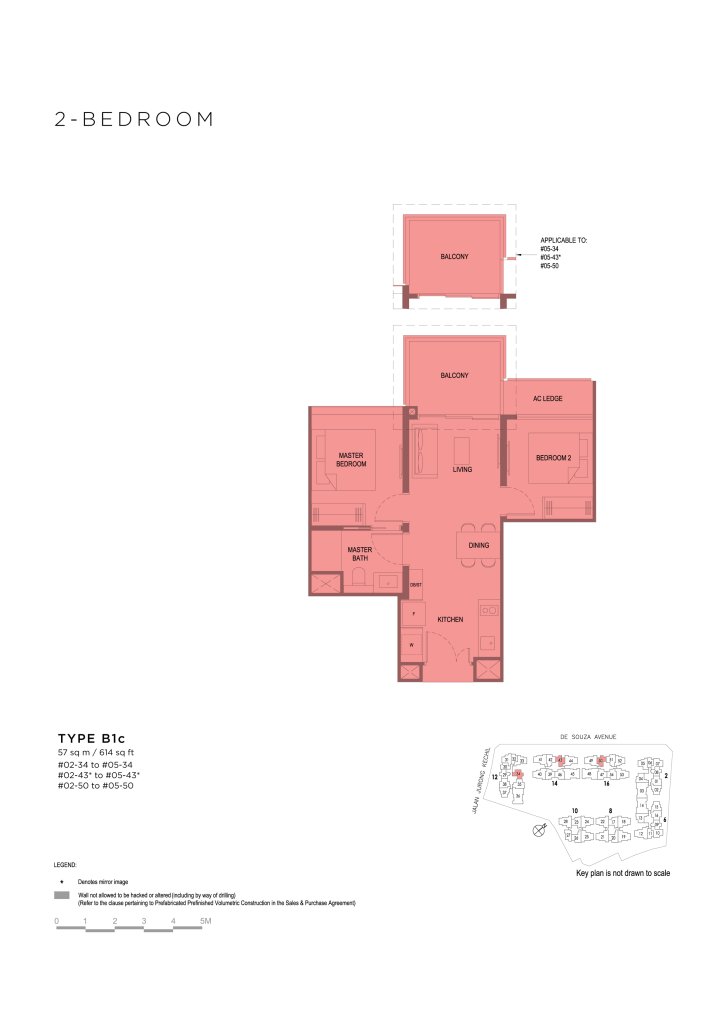 Verdale 614 sqft floor plan, Bukit Timah, Singapore