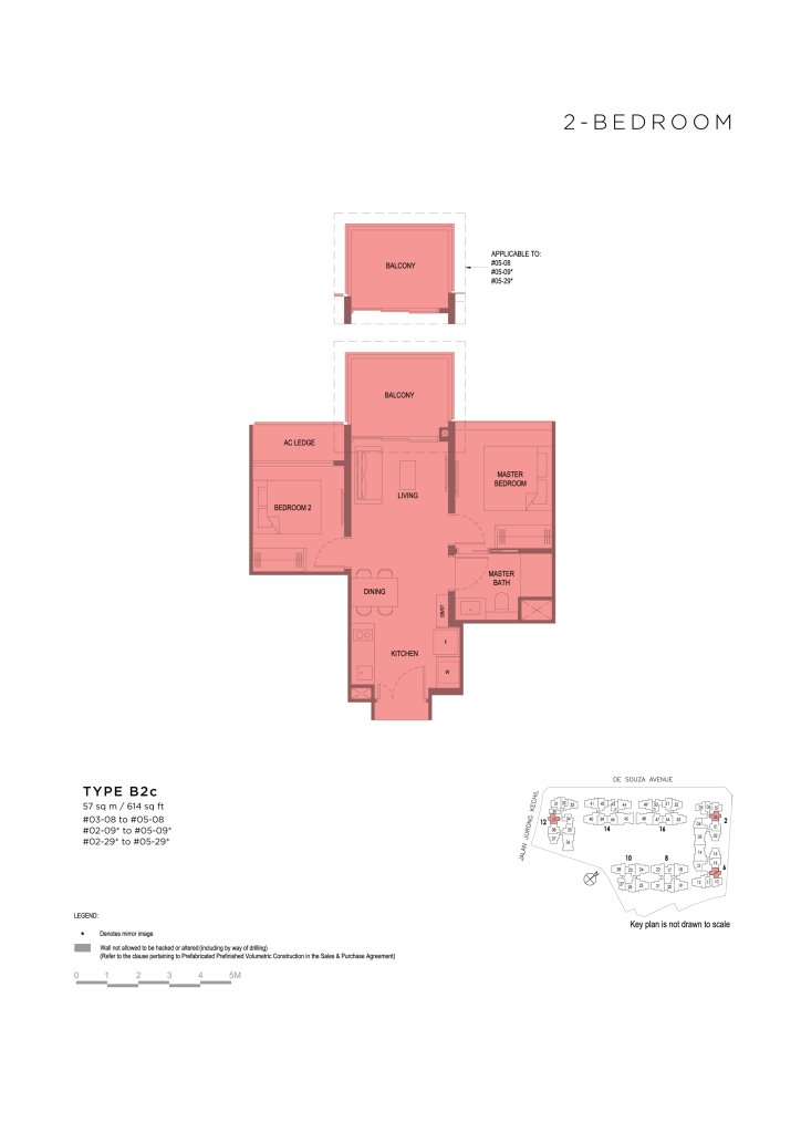 Verdale 614 sqft floor plan, Bukit Timah, Singapore