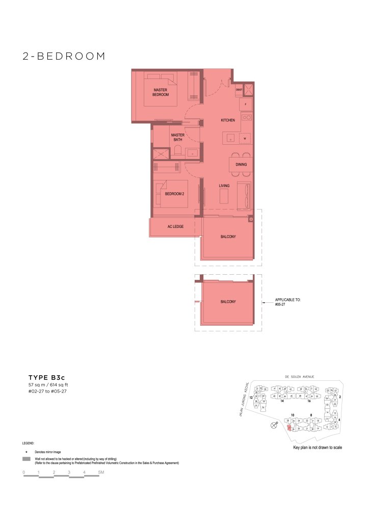 Verdale 614 sqft floor plan, Bukit Timah, Singapore