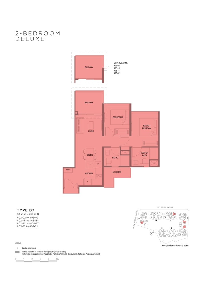 Verdale 732 sqft floor plan, Bukit Timah, Singapore