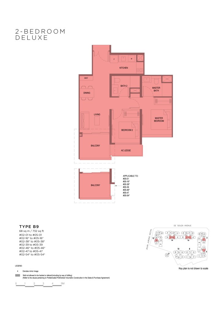 Verdale 732 sqft floor plan, Bukit Timah, Singapore