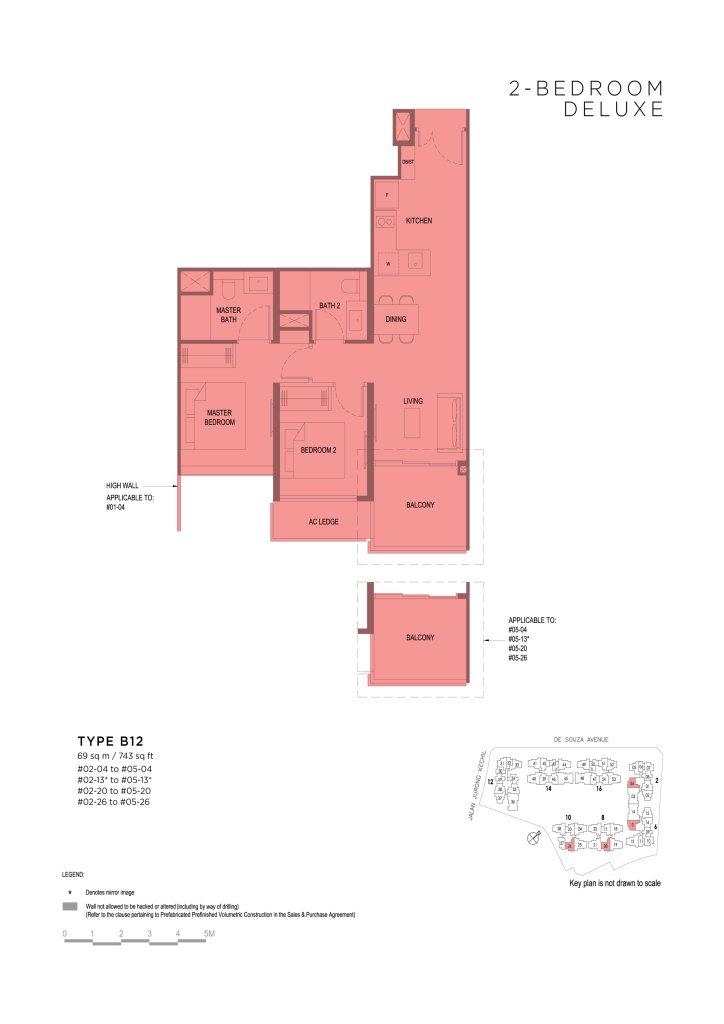 Verdale 743 sqft floor plan, Bukit Timah, Singapore