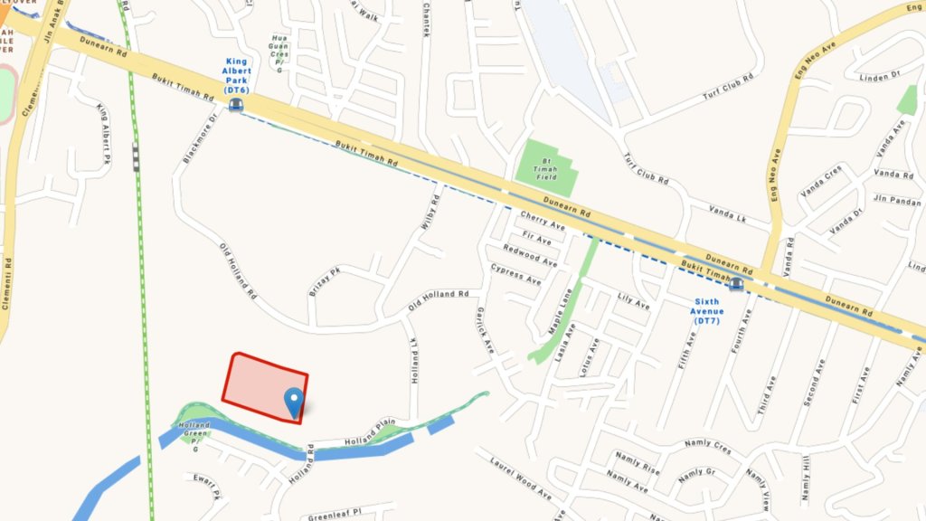 Holland Plain GLS site map near the Good Class Bungalow belt