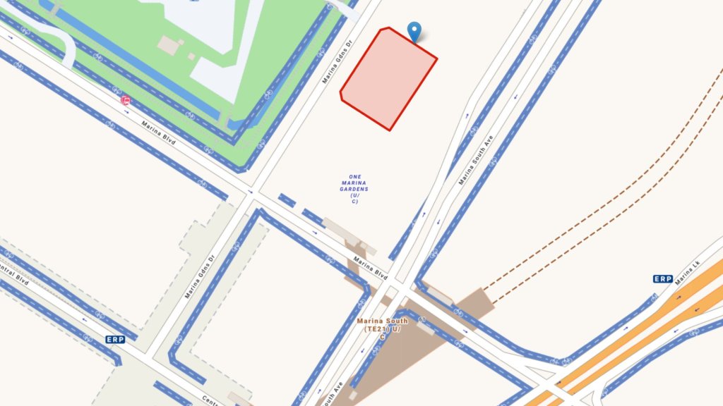 Marina Gardens Lane GLS site map in Marina South