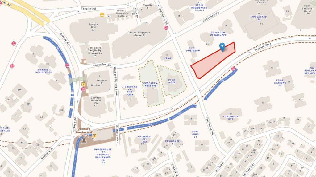 Orchard Boulevard GLS site map for a luxury boutique parcel