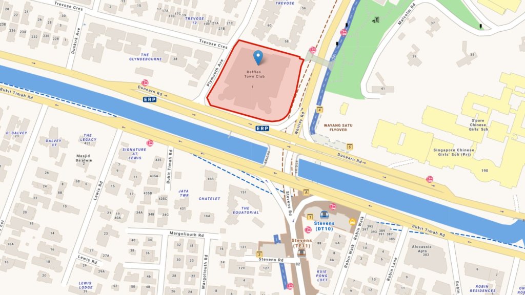 Plymouth Avenue and Dunearn Road GLS site map on the former Raffles Town Club site