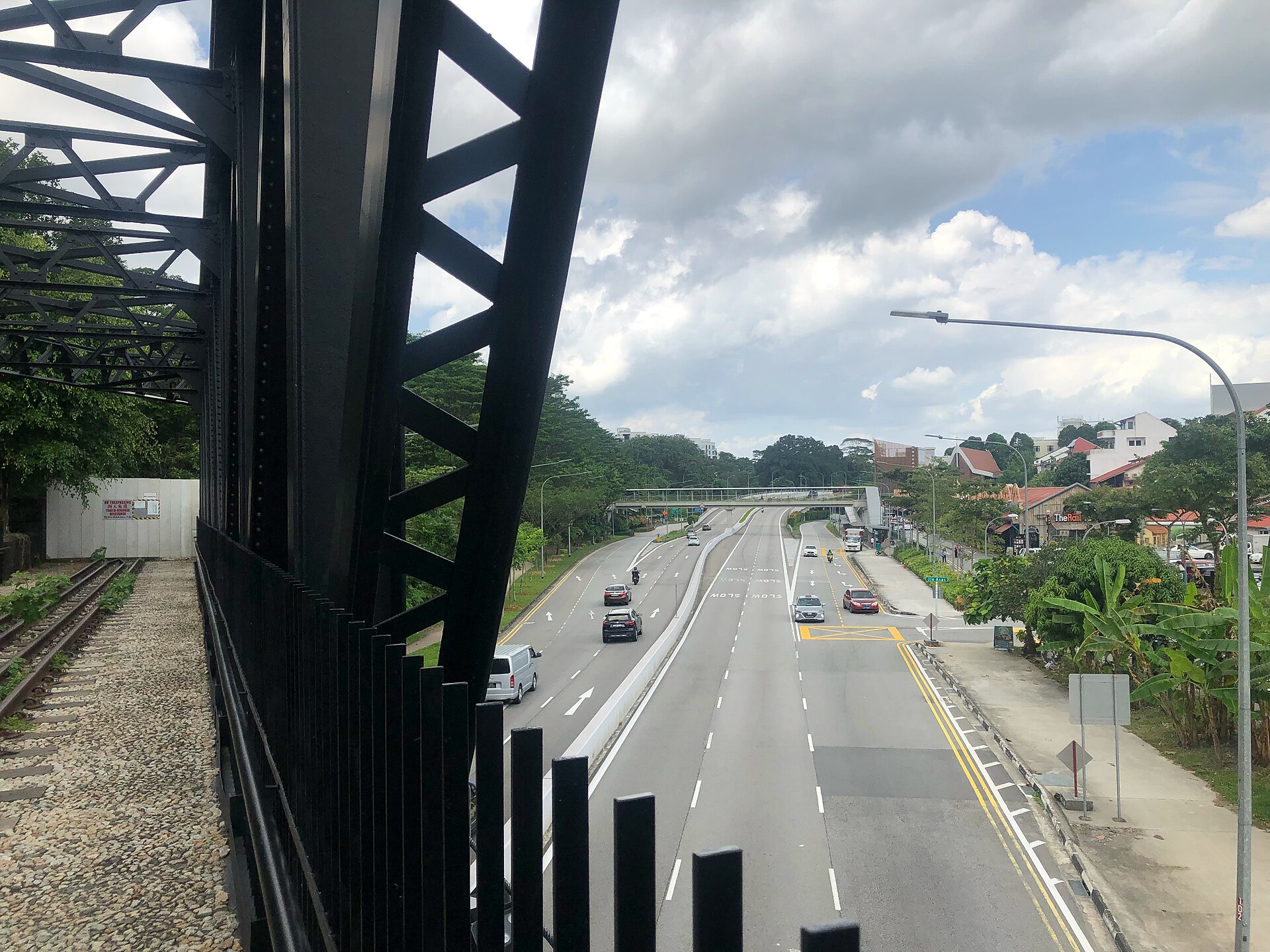 Conserved Bukit Timah Railway Station and green trail along Singapore's Rail Corridor near Upper Bukit Timah, District 21