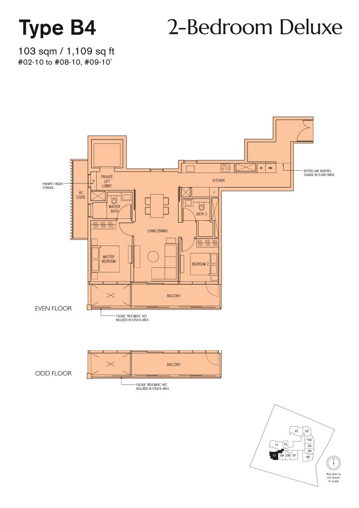 19 Nassim floor plan 1,109 sqft Type B4