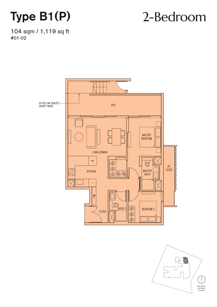 19 Nassim floor plan 1,119 sqft Type B1(P)