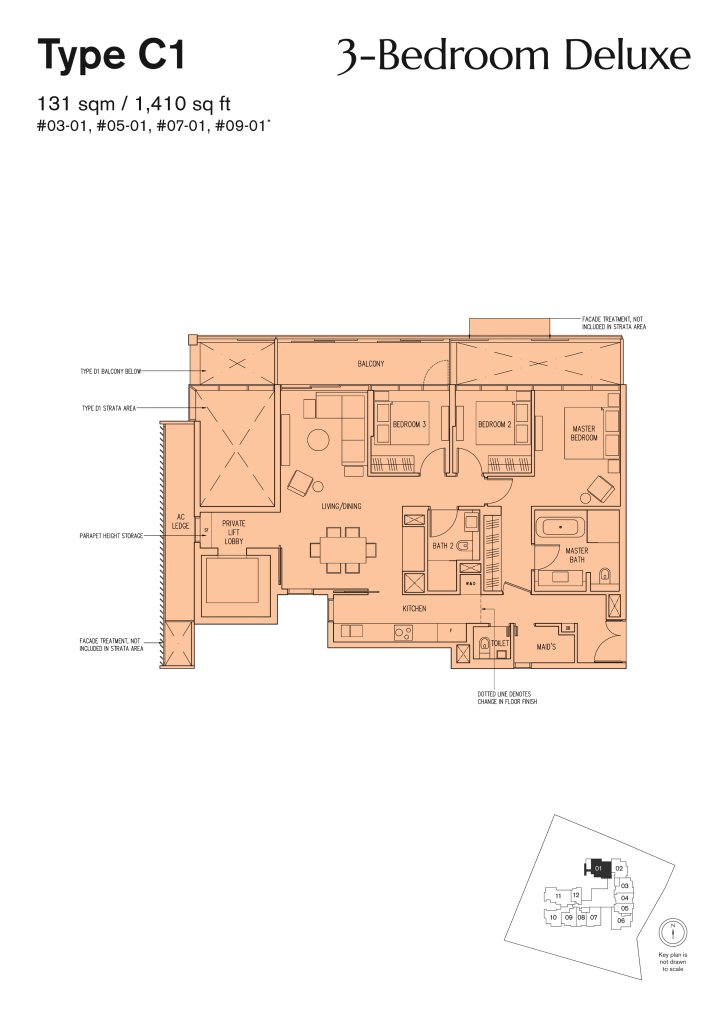 19 Nassim floor plan 1,410 sqft Type C1