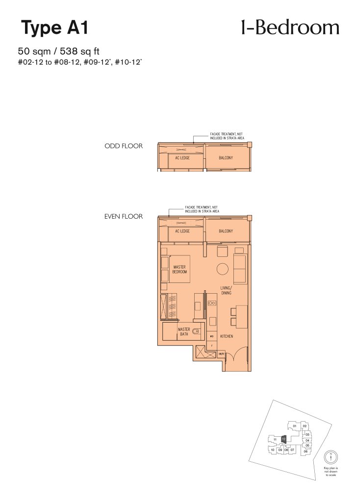 19 Nassim floor plan 538 sqft Type A1