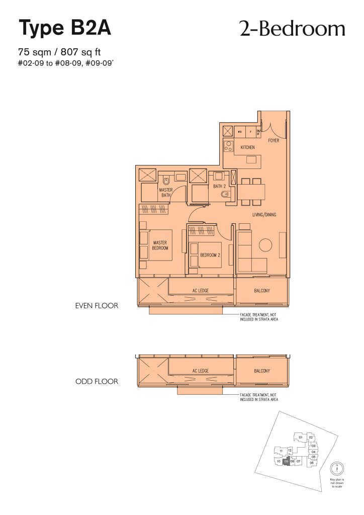 19 Nassim floor plan 807 sqft Type B2A