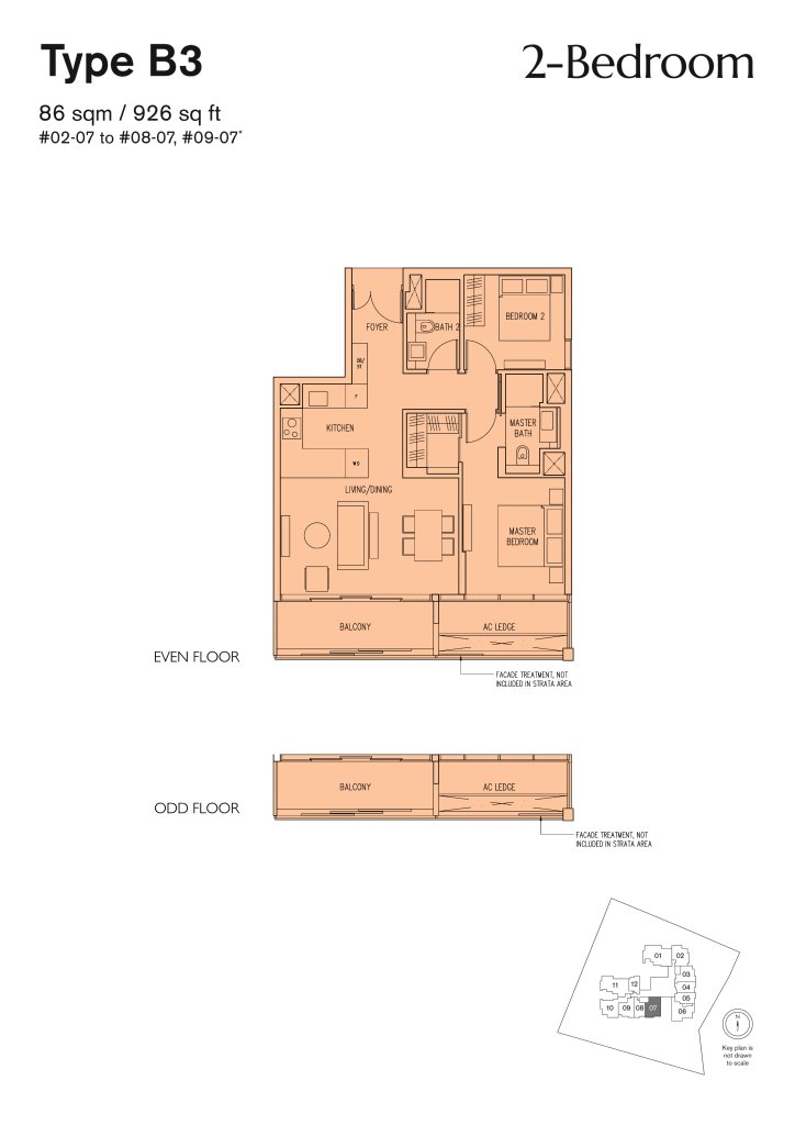 19 Nassim floor plan 926 sqft Type B3