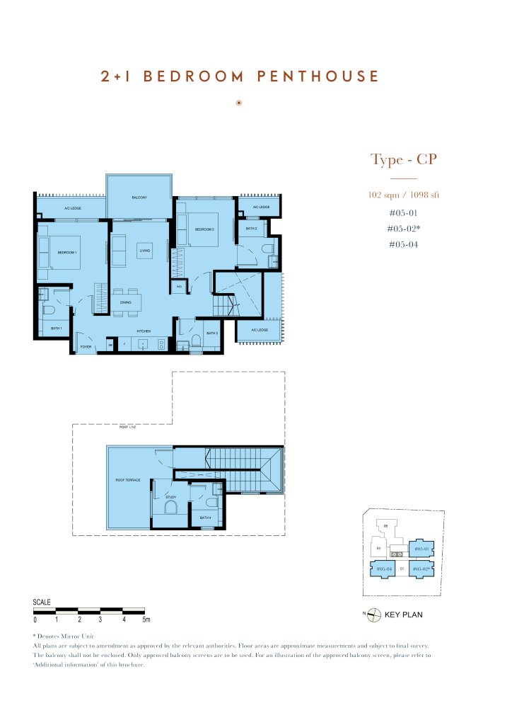 38 Jervois floor plan 1,098 sqft Type CP