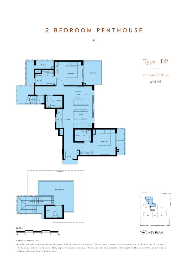 38 Jervois floor plan 1,184 sqft Type DP