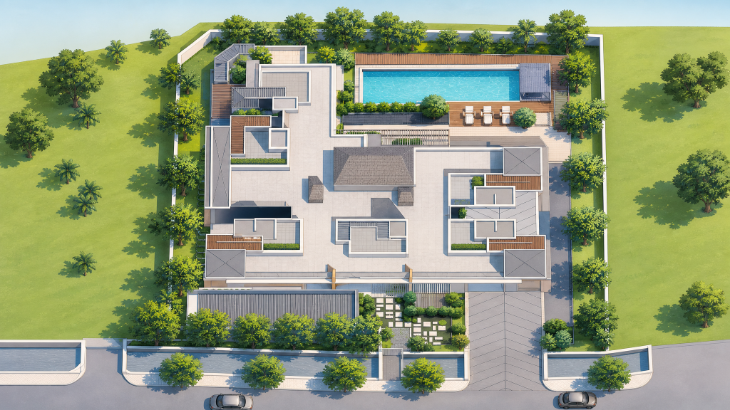 38 Jervois aerial view of the blocks and pool