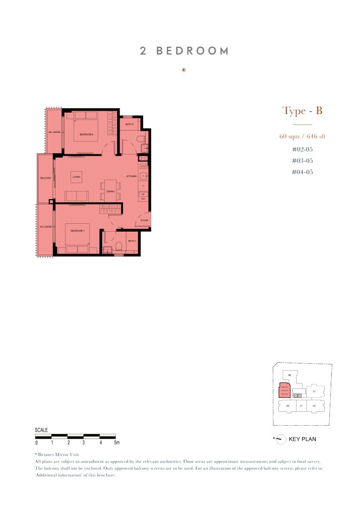 38 Jervois floor plan 646 sqft Type B