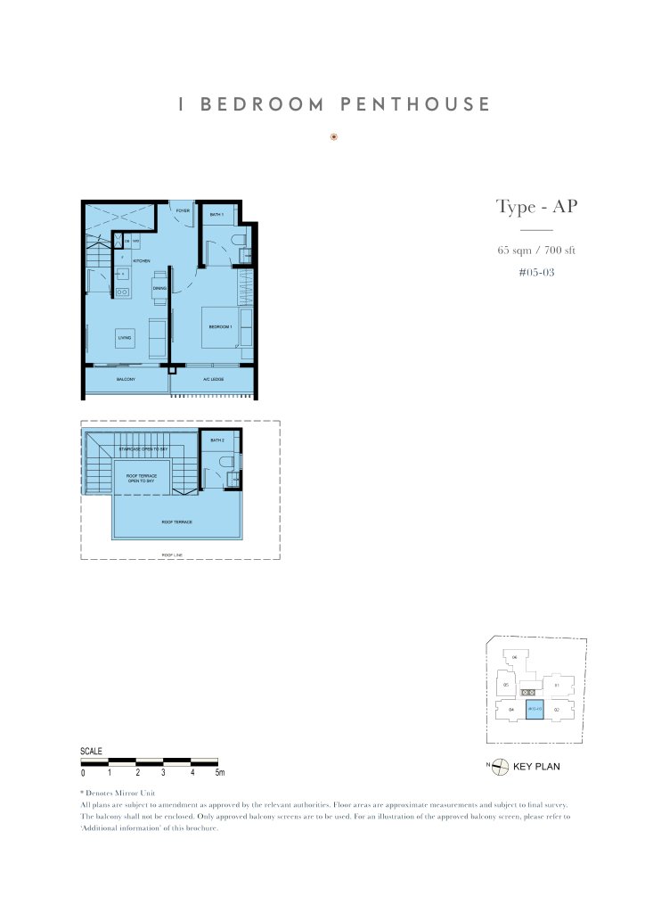 38 Jervois floor plan 700 sqft Type AP