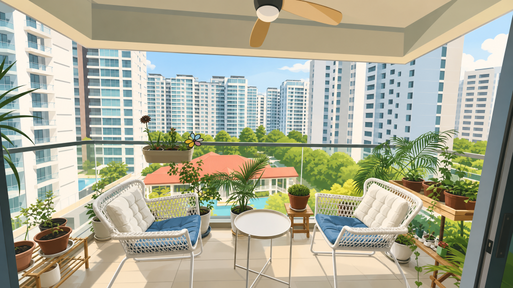 A Treasure Trove private balcony with lounge seating