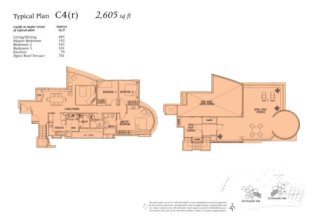 Amaryllis Ville floor plan 2,605 sqft Type C4R