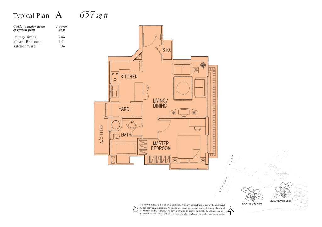 Amaryllis Ville floor plan 657 sqft Type A