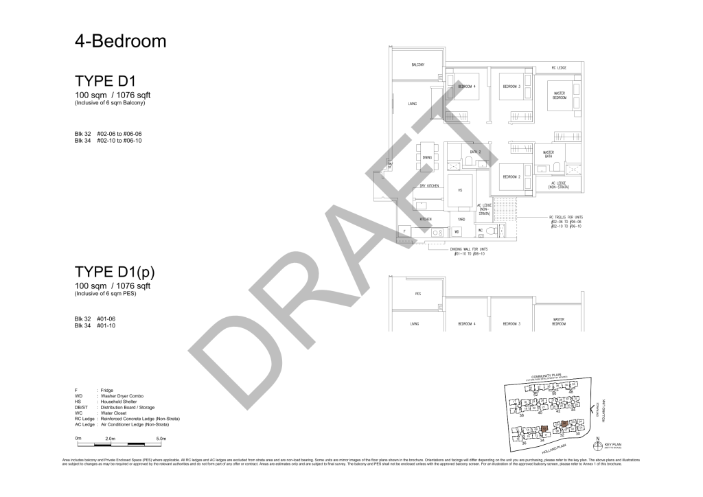 Amberwood at Holland 4 bedroom 3 bathroom with study floor plan, 1,076 sqft, Type D1