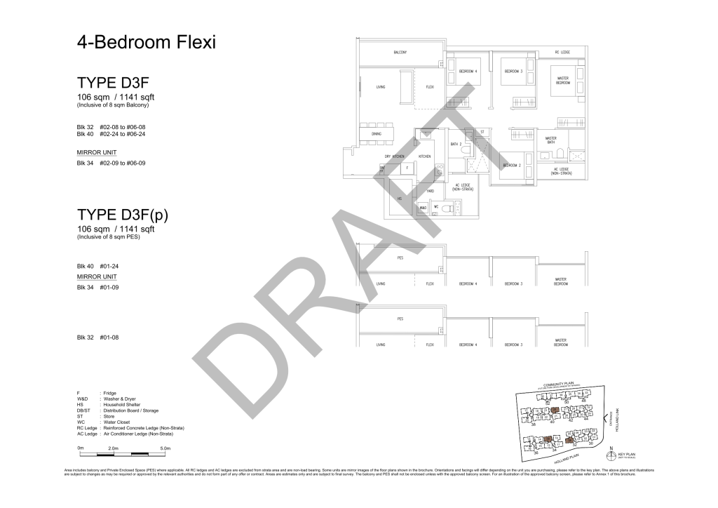 Amberwood at Holland 4 bedroom 3 bathroom with study 4 bedroom floor plan, 1,141 sqft, Type D3F