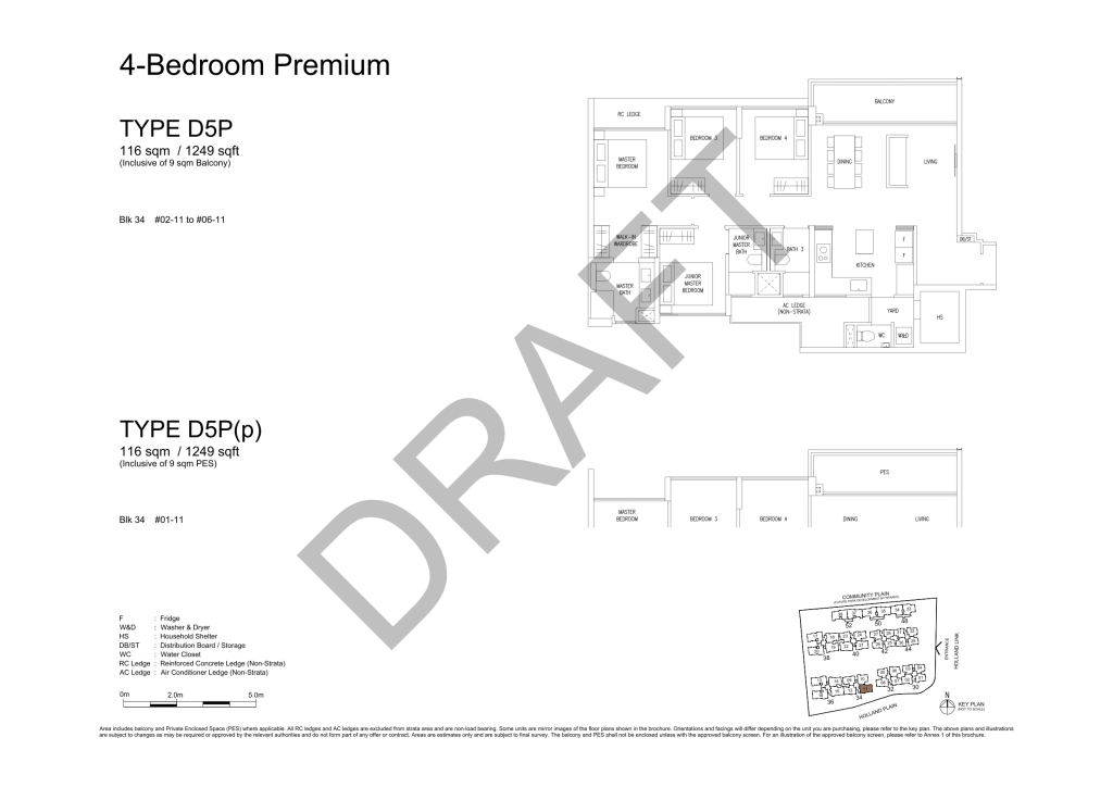Amberwood at Holland 4 bedroom 4 bathroom with study floor plan, 1,249 sqft, Type D5P