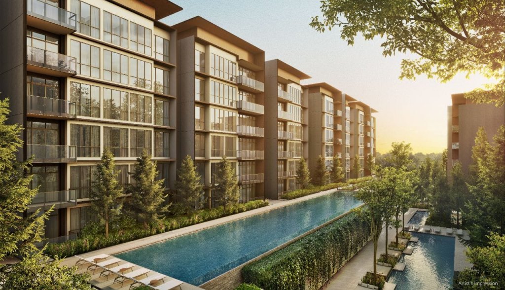 Amberwood at Holland four-storey blocks beside the open field