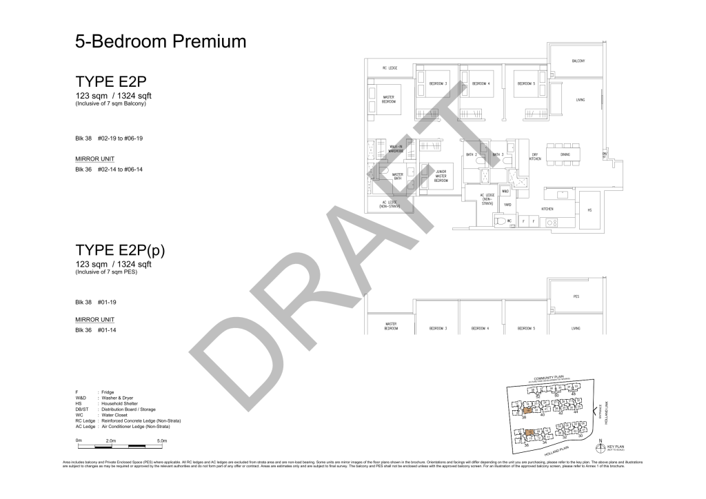 Amberwood at Holland 5 bedroom 4 bathroom with study floor plan, 1,324 sqft, Type E2P