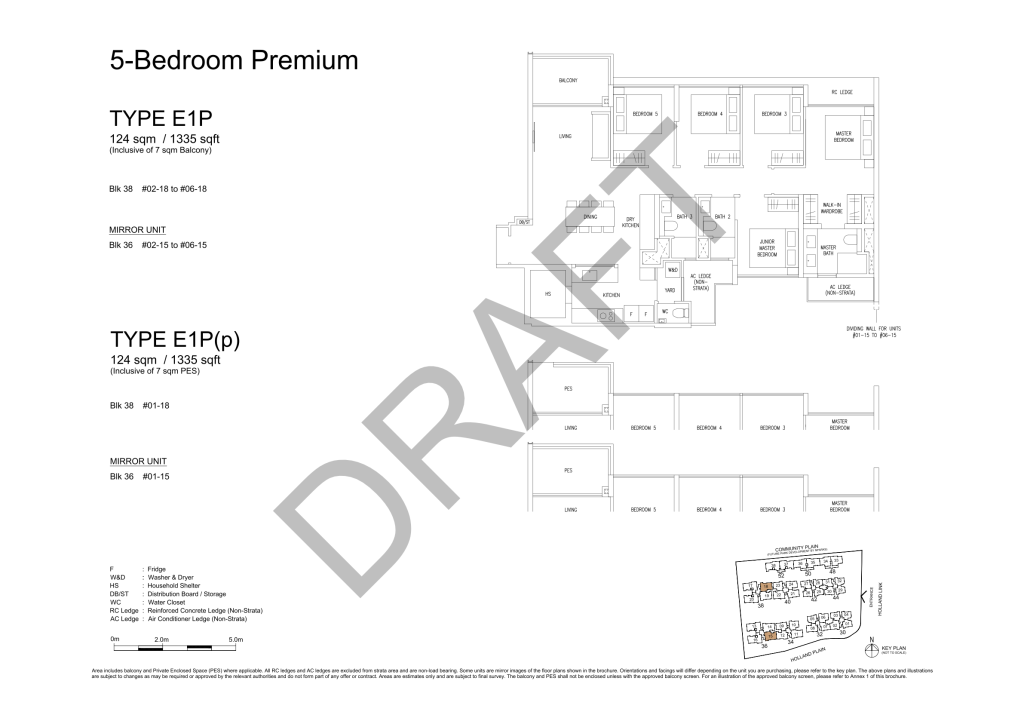 Amberwood at Holland 5 bedroom 4 bathroom with study floor plan, 1,335 sqft, Type E1P