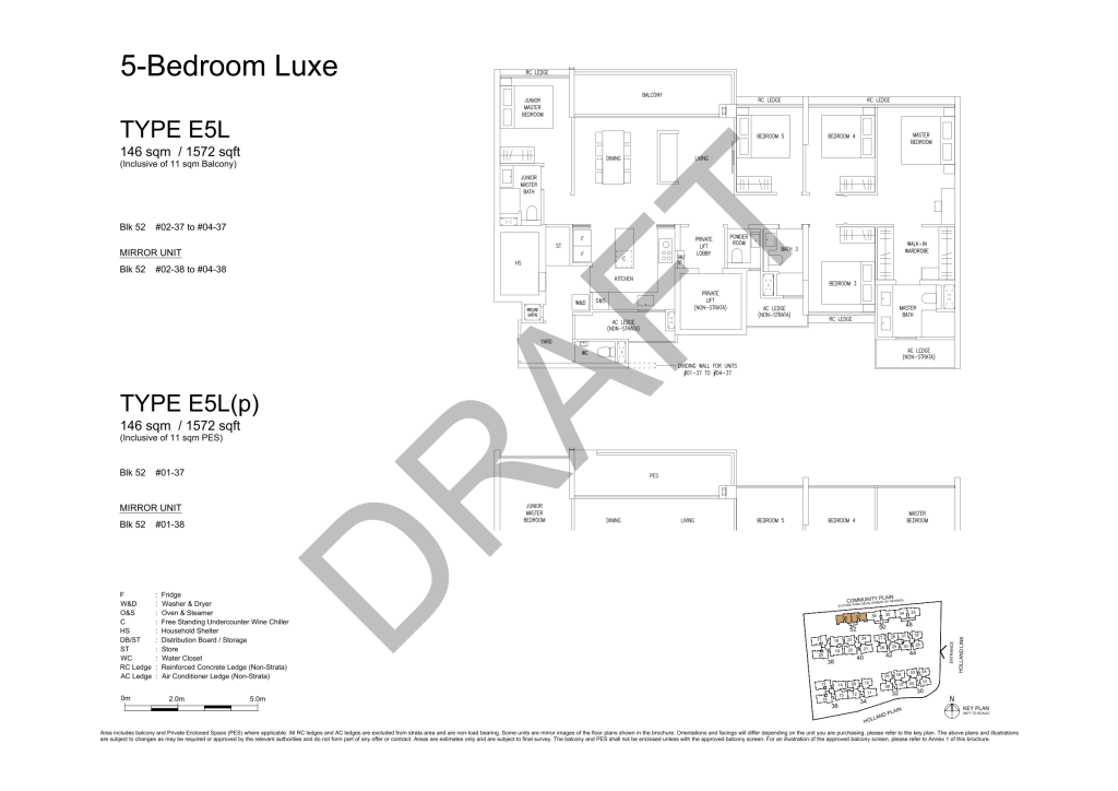 Amberwood at Holland 5 bedroom 5 bathroom with study 5 bedroom floor plan, 1,572 sqft, Type E5L