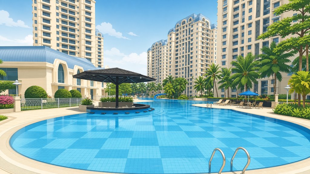 Aquarius by the Park the free-form pool and blocks