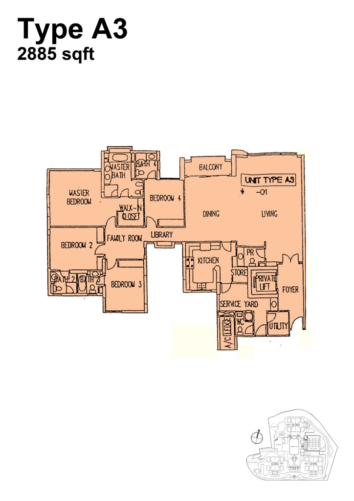 Ardmore Park floor plan 2,885 sqft Type A3-01
