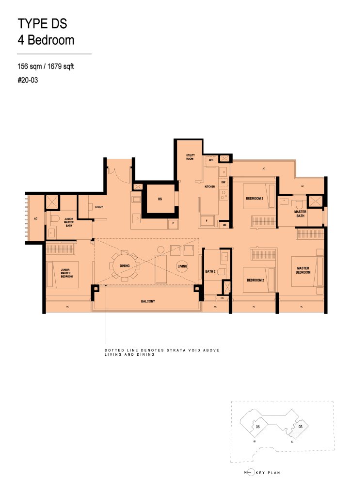 Arina East Residences floor plan Type DS, 1679 sqft, Kallang, Singapore