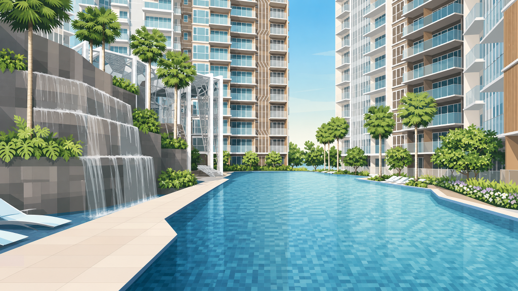 Bartley Residences 50m lap pool and landscaped grounds