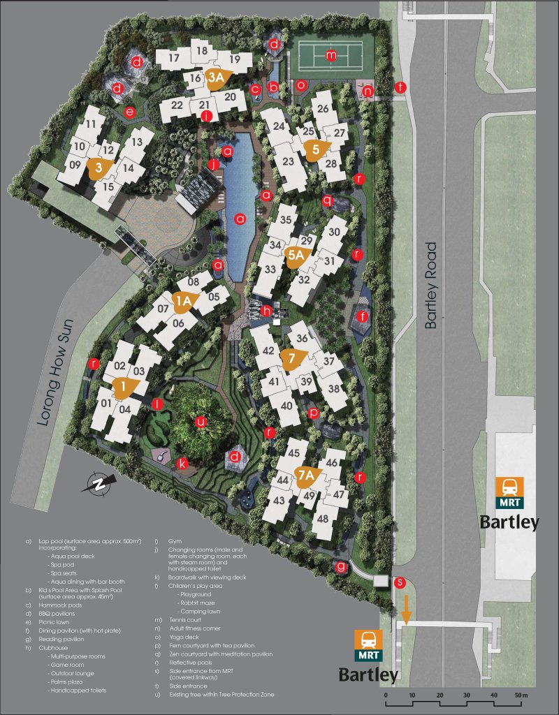 Bartley Residences site plan, Serangoon, Singapore