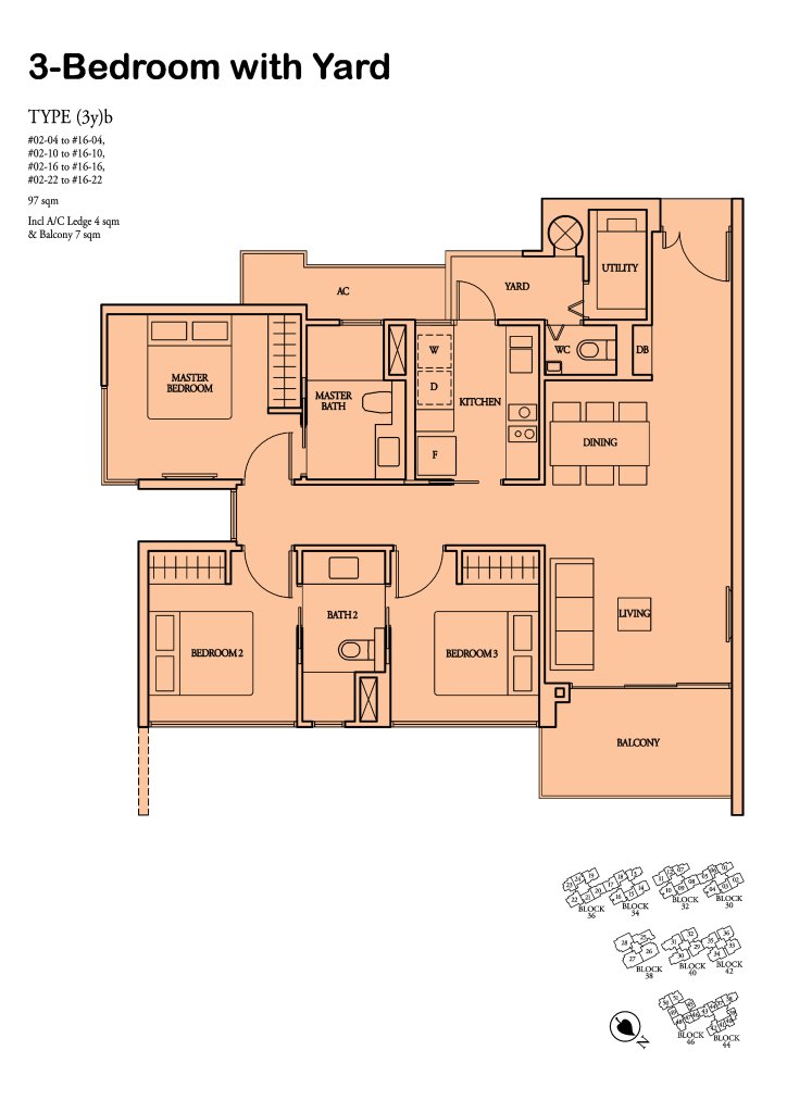 Bartley Ridge floor plan 1,044 sqft Type (3y)b