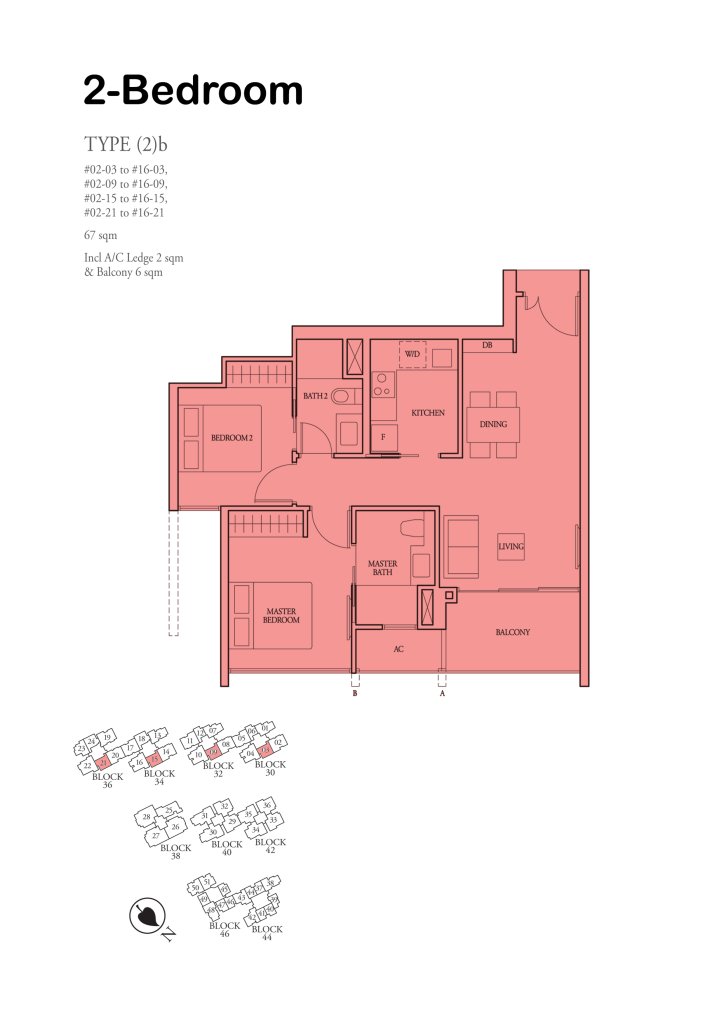Bartley Ridge floor plan 721 sqft Type (2)b
