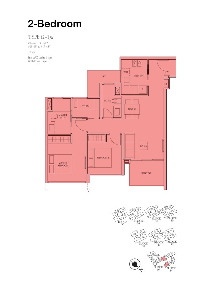 Bartley Ridge floor plan 829 sqft Type (2+1)a